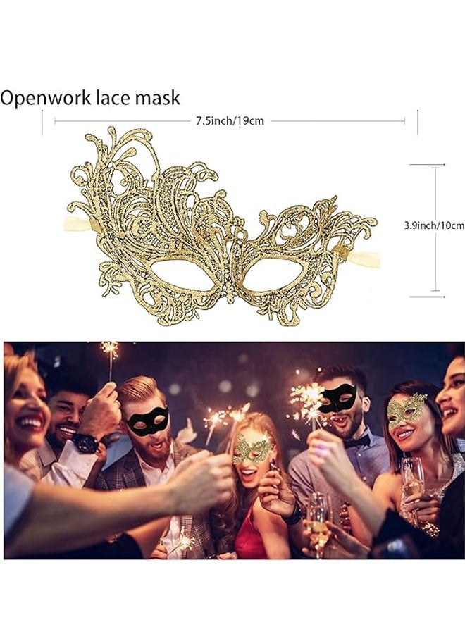 Couple Masquerade Lace Mask Set, Fit for Women and Men Venetian Halloween Masks, Specially for Costume, Mardi Gras - Image 5